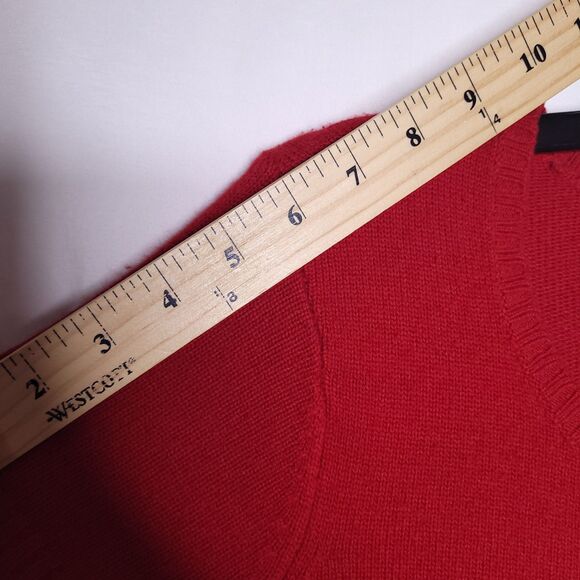 Talbots Sweater Petite Medium Red Merino Wool Cashmere Blend Vintage - Picture 8 of 11